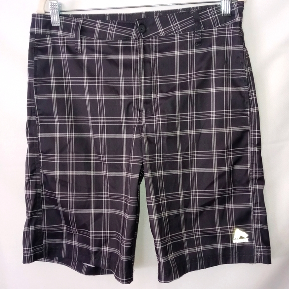 RBX Shorts 32 Men's Performance Hybrid Stretch gray plaid - Picture 1 of 2